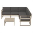Mykonos Corner Sectional Lounge Set White with Acrylic Fabric Charcoal Cushions