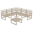 Mykonos Corner Sectional Lounge Set in Taupe with Acrylic Fabric Taupe Cushions