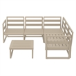 Mykonos Corner Sectional Lounge Set in Taupe with Acrylic Fabric Taupe Cushions
