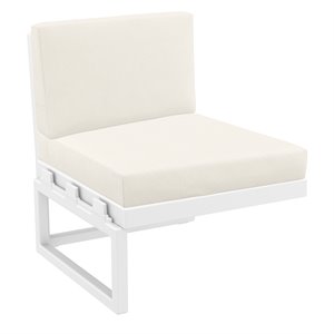compamia mykonos extension in white finish with acrylic fabric cushion