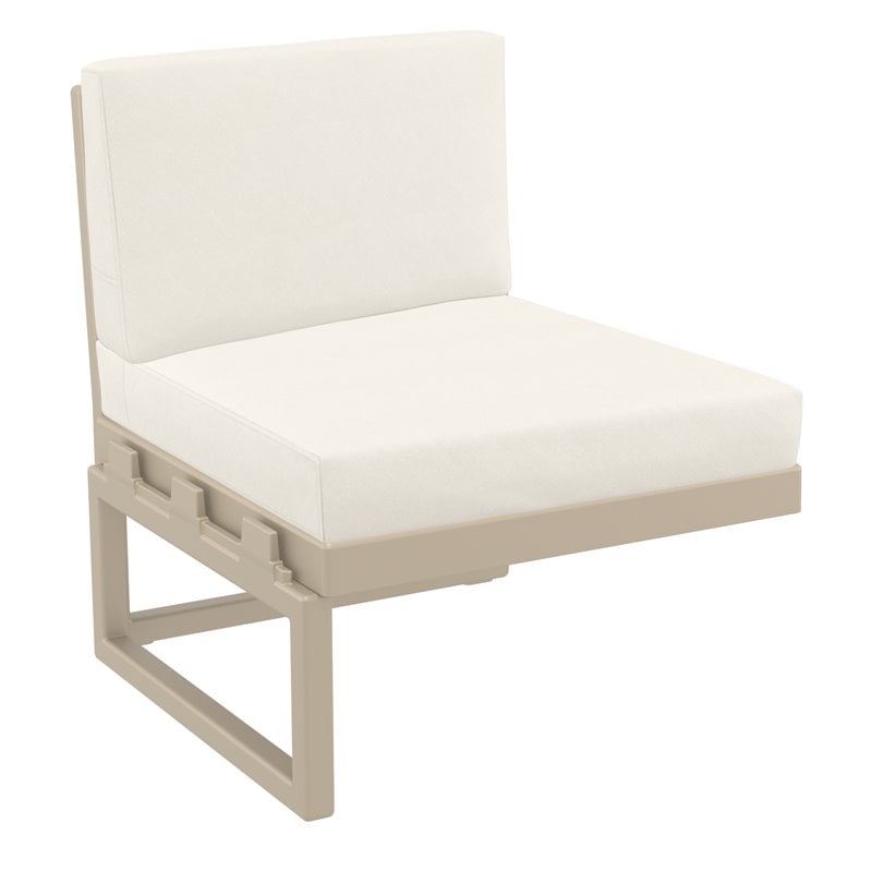Compamia Mykonos Extension in Taupe finish with Acrylic Fabric Natural Cushion