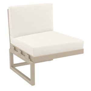 compamia mykonos extension in taupe finish with acrylic fabric cushion