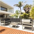 Mykonos Extension Taupe with Acrylic Fabric Charcoal Cushion