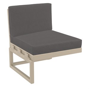 Mykonos Extension Taupe with Acrylic Fabric Charcoal Cushion