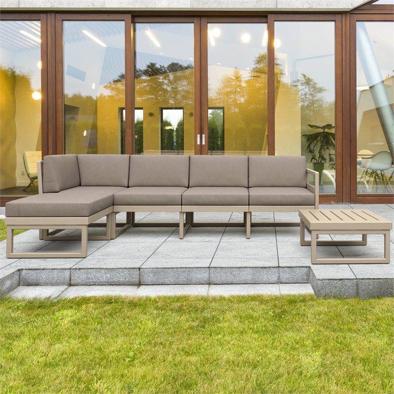 Compamia Mykonos Extension Taupe with Acrylic Fabric Taupe Cushion
