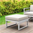 Compamia Mykonos Ottoman White with Acrylic Fabric Natural Cushion