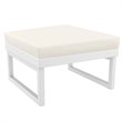 Compamia Mykonos Ottoman White with Acrylic Fabric Natural Cushion