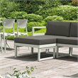 Compamia Mykonos Ottoman in White with Acrylic Fabric Charcoal Cushion