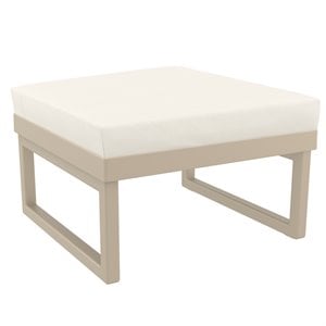 compamia mykonos ottoman in taupe with acrylic fabric cushion