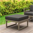 Compamia Mykonos Ottoman in Taupe with Acrylic Fabric Charcoal Cushion