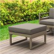 Compamia Mykonos Ottoman in Taupe with Acrylic Fabric Taupe Cushion