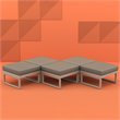 Compamia Mykonos Ottoman in Taupe with Acrylic Fabric Taupe Cushion