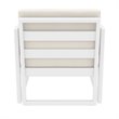 Mykonos Patio Club Chair in White Finish with Acrylic Fabric Natural Cushions