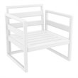Mykonos Patio Club Chair in White Finish with Acrylic Fabric Natural Cushions