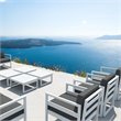 Mykonos Patio Club Chair in White Finish with Acrylic Fabric Charcoal Cushions