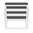 Mykonos Patio Club Chair in White Finish with Acrylic Fabric Charcoal Cushions