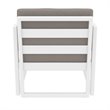 Mykonos Patio Club Chair in White with Acrylic Fabric Taupe Cushions