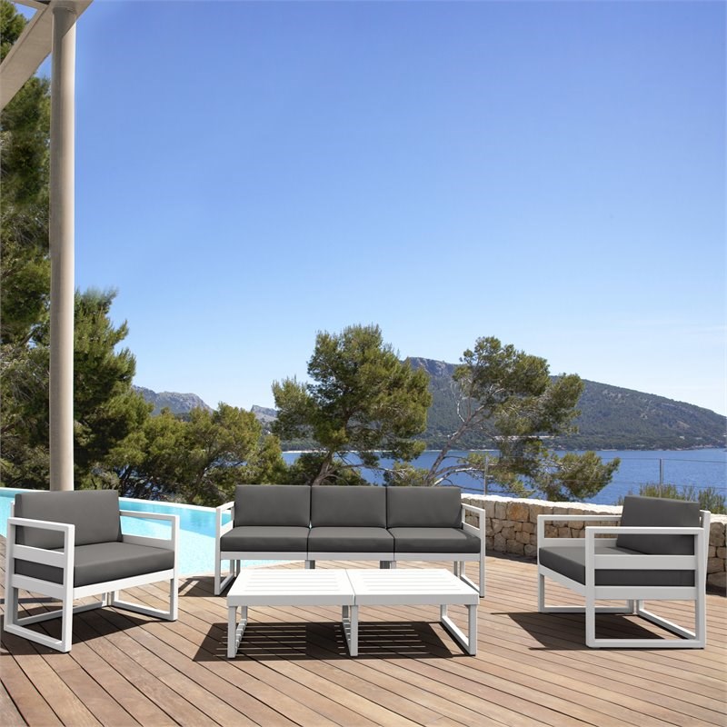 Compamia Mykonos Rectangle Lounge Coffee Table in White Finish