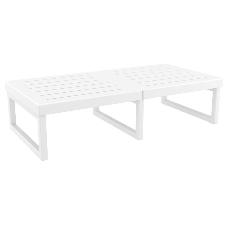 Compamia Mykonos Rectangle Lounge Coffee Table in White Finish
