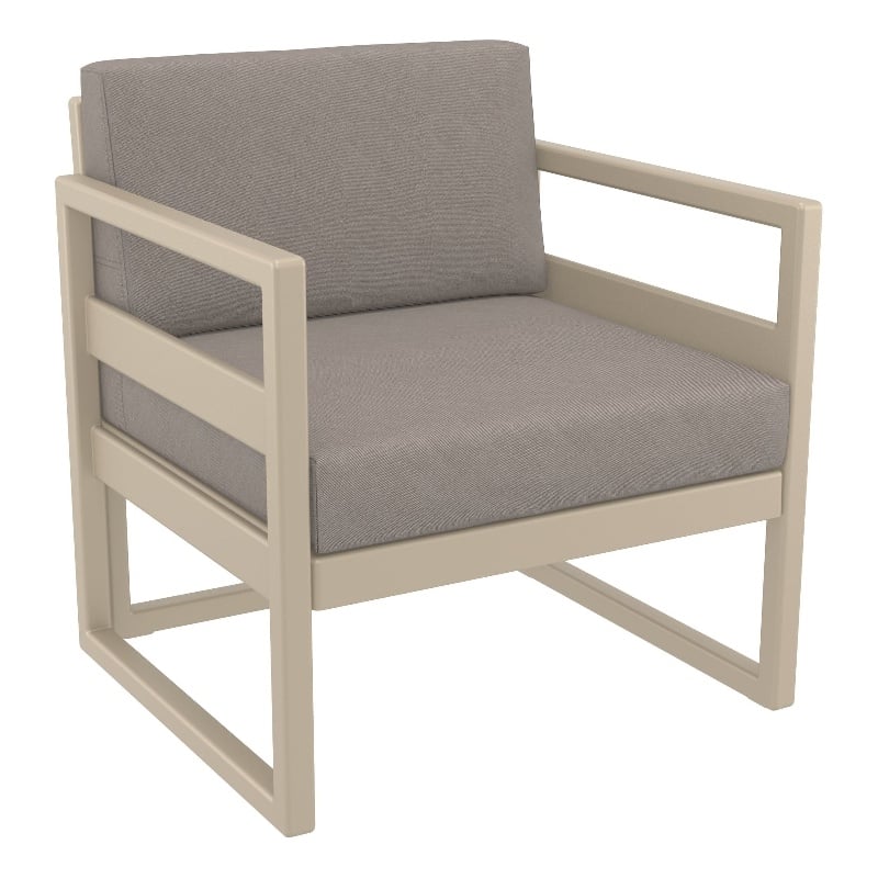 Compamia Mykonos Club 3 Piece Patio Set Taupe frame and cushion
