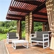 Compamia Mykonos Club 3 Piece Patio Set White with Charcoal Cushion