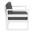Compamia Mykonos Club 3 Piece Patio Set White with Charcoal Cushion