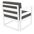 Compamia Mykonos Club 3 Piece Patio Set White with Charcoal Cushion