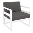 Compamia Mykonos Club 3 Piece Patio Set White with Charcoal Cushion