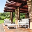 Compamia Mykonos Club 3 Piece Patio Set White with Natural Cushion