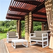Mykonos Club Patio Set 3 piece White with Acrylic Fabric Taupe Cushion