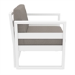 Mykonos Club Patio Set 3 piece White with Acrylic Fabric Taupe Cushion
