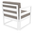 Mykonos Club Patio Set 3 piece White with Acrylic Fabric Taupe Cushion
