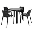 Compamia Air Square Dining Set with 4 Chairs Black