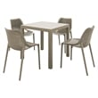 Compamia Air Square Dining Set with 4 Chairs Taupe