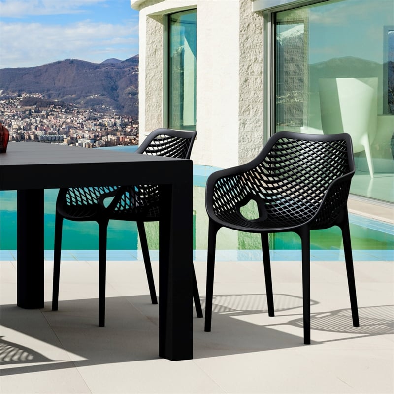 Air XL Extension Dining Set 5 Piece Black