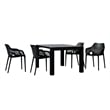 Air XL Extension Dining Set 5 Piece Black