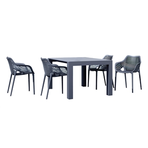 Compamia Air XL Extension 5 Piece Dining Set in Dark Gray