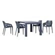 Compamia Air XL Extension 5 Piece Dining Set in Dark Gray