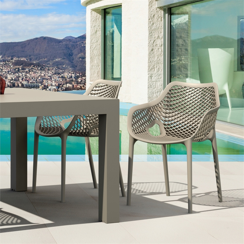 Compamia Air XL 5 Piece Extension Dining Set in Taupe