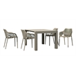Compamia Air XL 5 Piece Extension Dining Set in Taupe