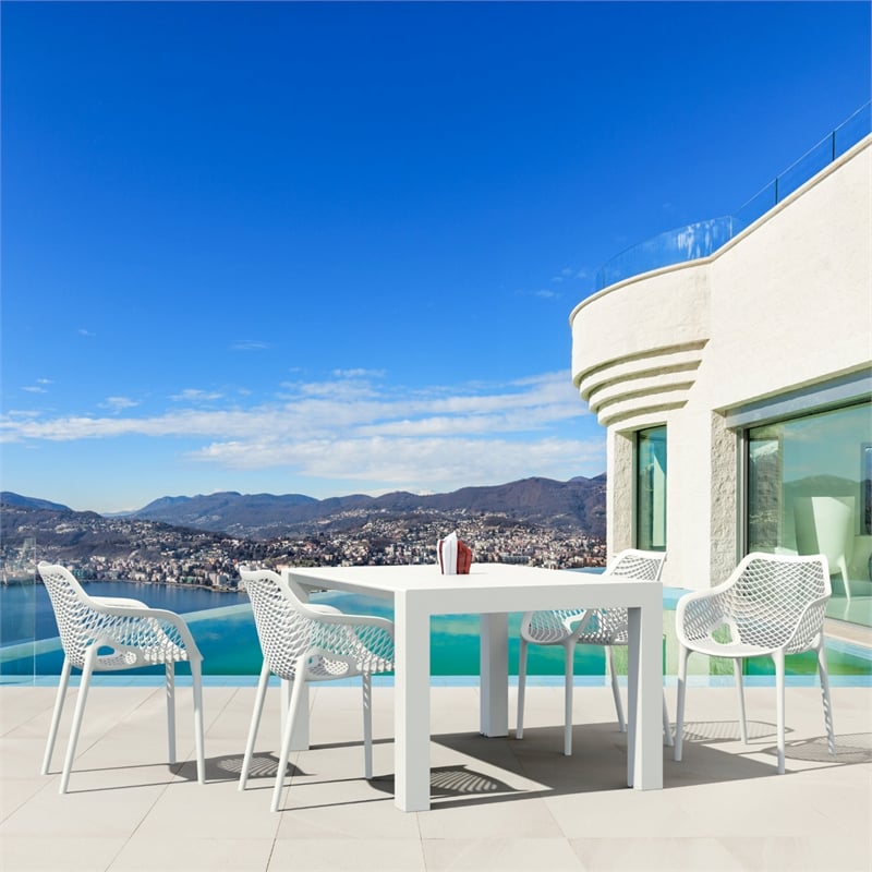 Compamia Air XL 5 Piece Extension Dining Set in White