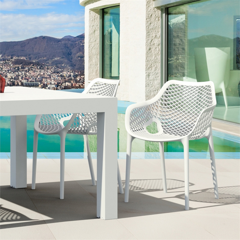 Compamia Air XL 5 Piece Extension Dining Set in White