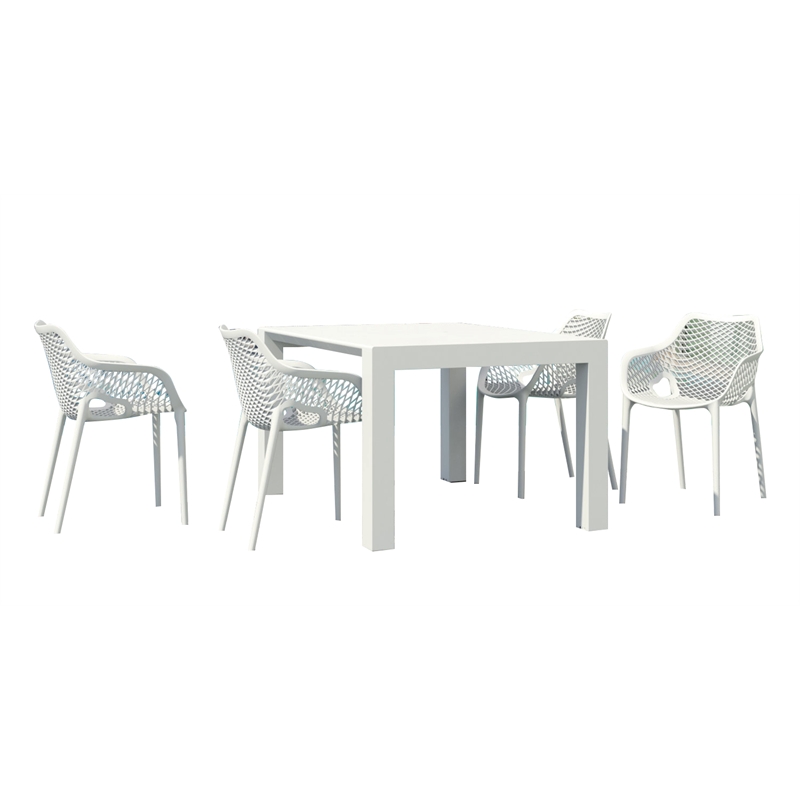 Compamia Air XL 5 Piece Extension Dining Set in White