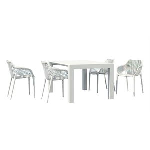 Compamia Air XL 5 Piece Extension Dining Set in White