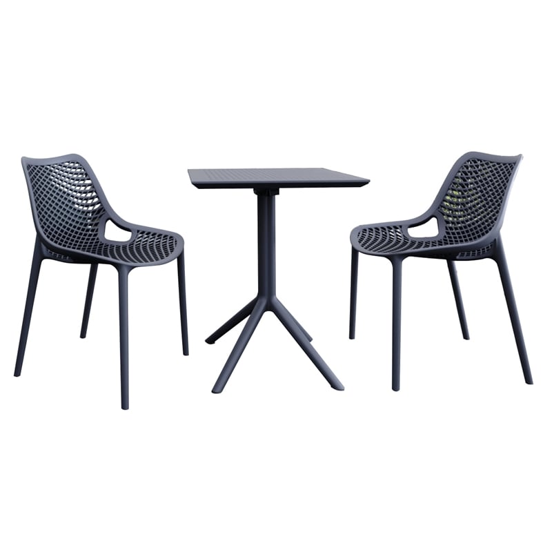 Compamia Air Bistro 3 Piece Set Dark Gray