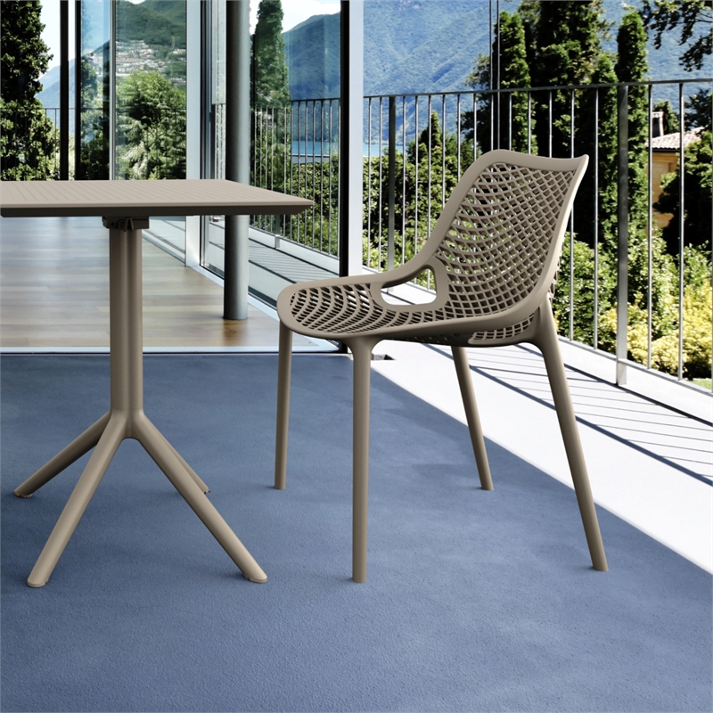 Compamia Air Bistro Set 3 Piece in Taupe Finish