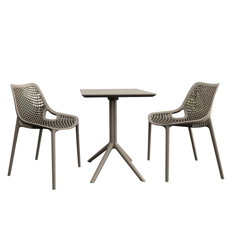 Compamia Air Bistro Set 3 Piece in Taupe Finish