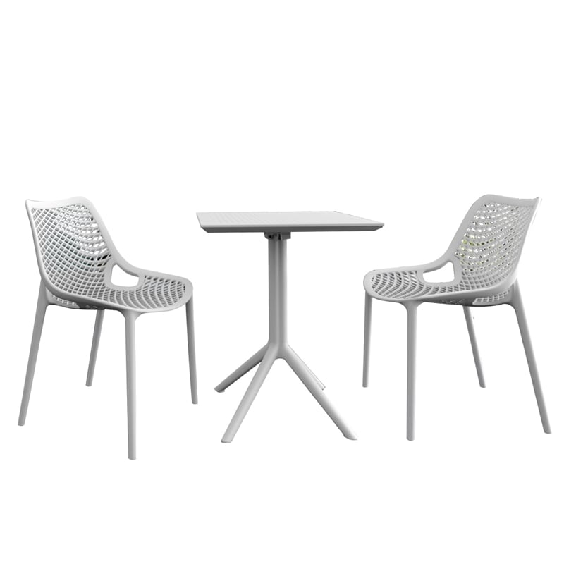 Compamia Air Bistro Set 3 Piece in White Finish