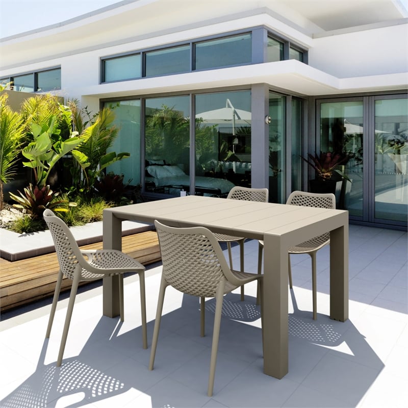 Compamia Air Extension 5 Piece Dining Set Taupe