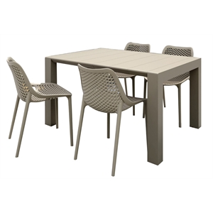 Compamia Air Extension 5 Piece Dining Set Taupe